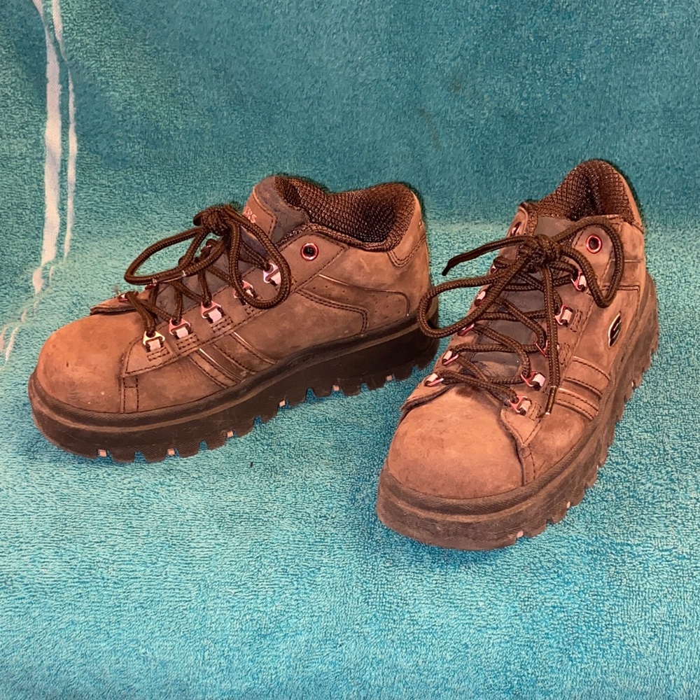 Skechers Brown Chunky Lace-Up Sneakers